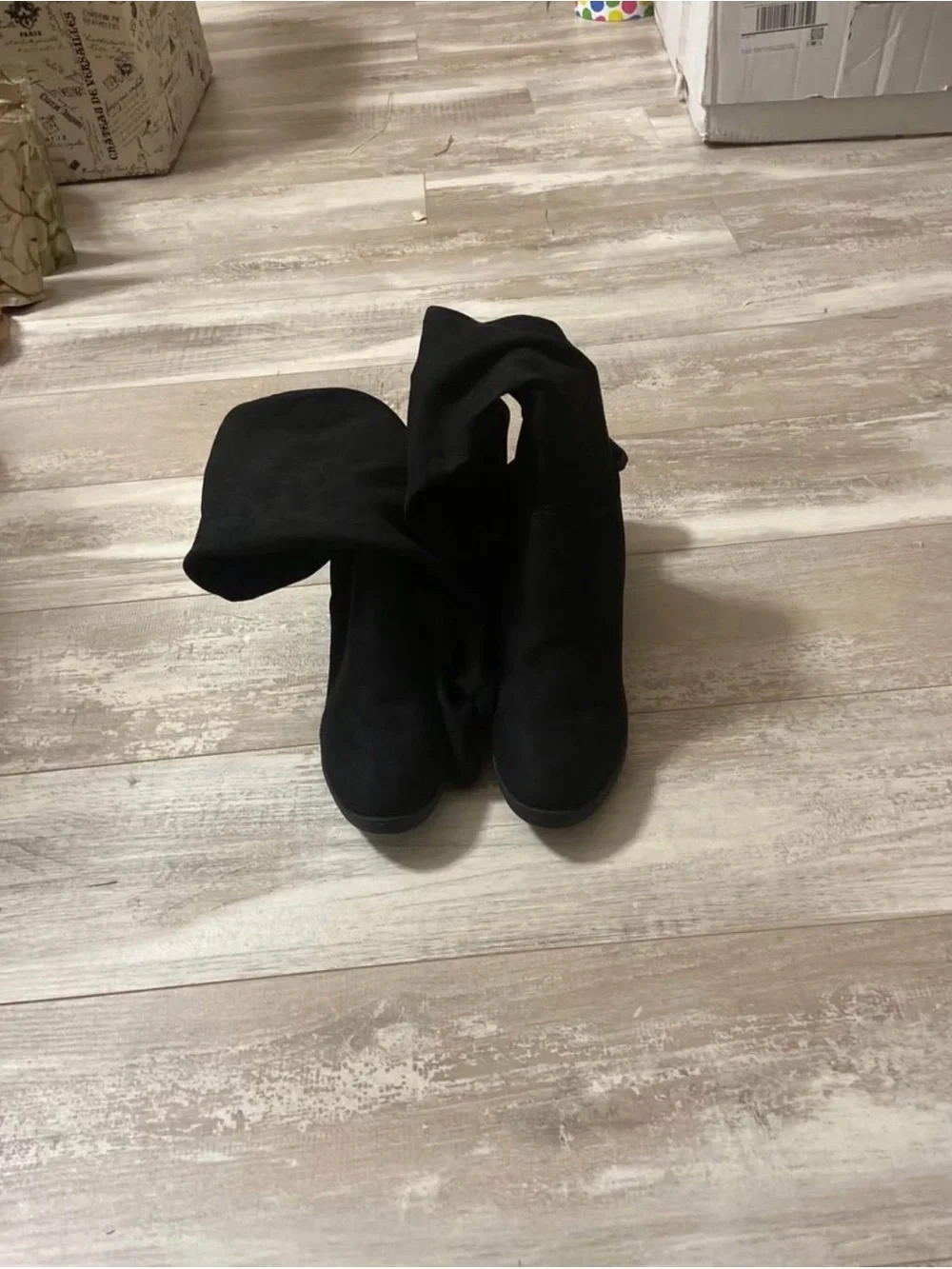 Fashion Nova Black Over-the-Knee Suede Boots